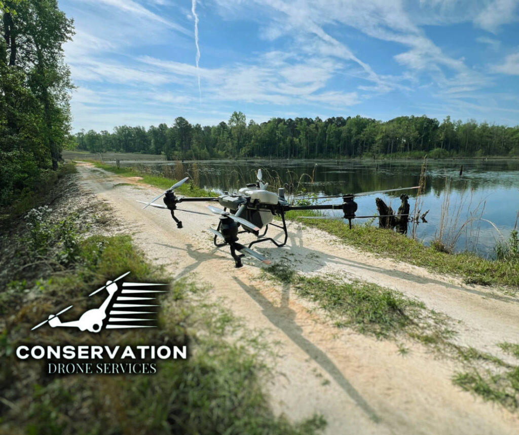 Pond spraying Conservation Drone Services SC